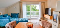 Ferienwohnung Weitblick mit großem Balkon, Sauna und Kaminofen im OG